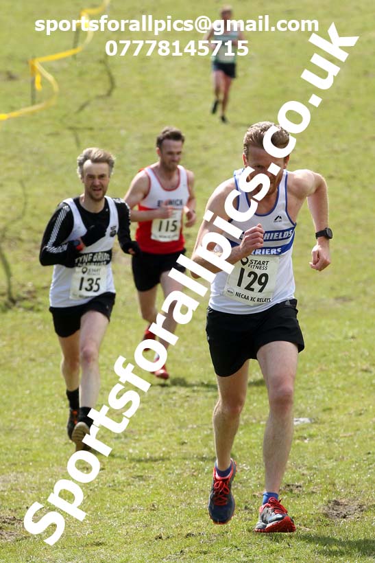 Masters men 2021 NECAA Cross Country Relays, Thornley Farm, Peterlee, Saturday, April 10th. Photo: David T. Hewitson/Sports for All Pics